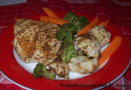 Weight Loss Help, Low GI recipes_Chicken with Cauliflower and Broccoli