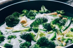 Broccoli enriched with vitamin C, beta-carotene, and potassium.