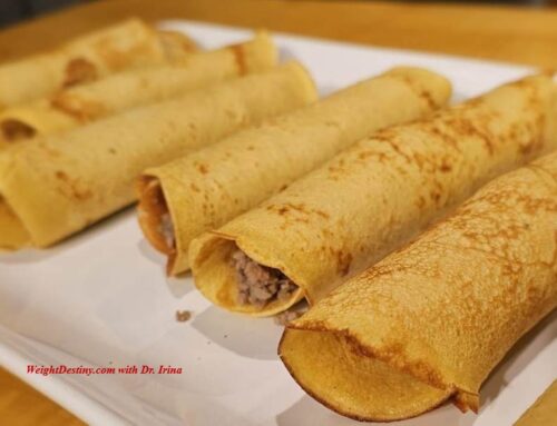 CHICKPEA CREPES with MEAT and MUSHROOMS