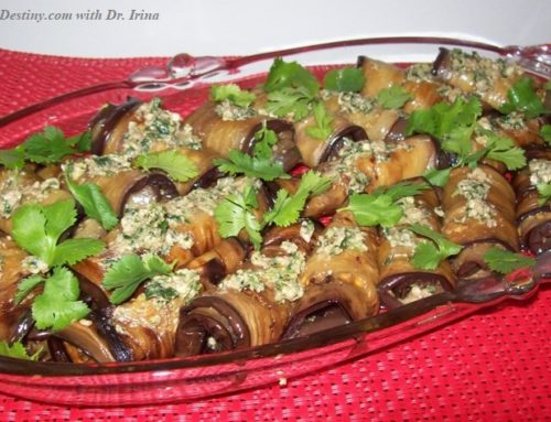 EGGPLANT ROULADES with WALNUTS