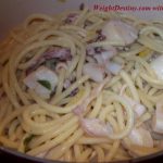 Low GI pasta with scallops shrimp calamari