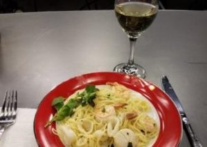 Pasta with shrimps Спагетти твёрдых сортов с креветками. Низкогликемический обед.