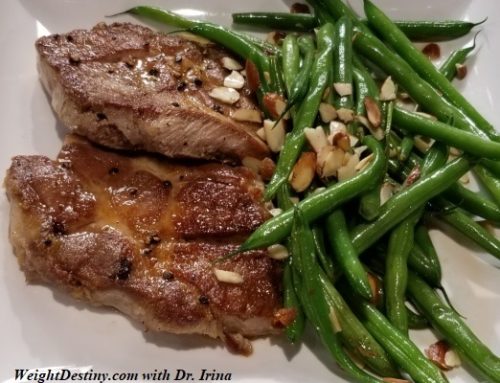 PORK CHOPS with GREEN BEANS and ALMONDS