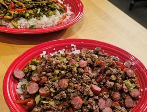 RICED CAULIFLOWER with MEAT and VEGGIES