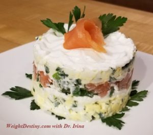 Salmon-eggs-tower no carbs appetizer