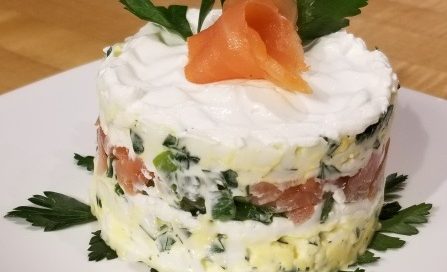 Salmon-eggs-tower no carbs appetizer