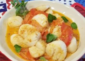 Scallops-tomatoes-oregano-Healthy-appetizers-low-glycemic-meals