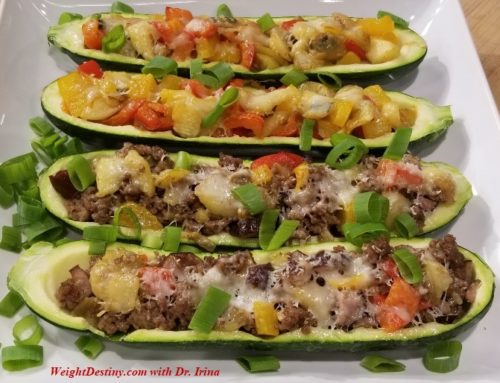 ZUCCHINI BOATS with MEAT and VEGETABLES