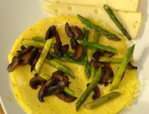 OMELETTE with MUSHROOMS and ASPARAGUS
